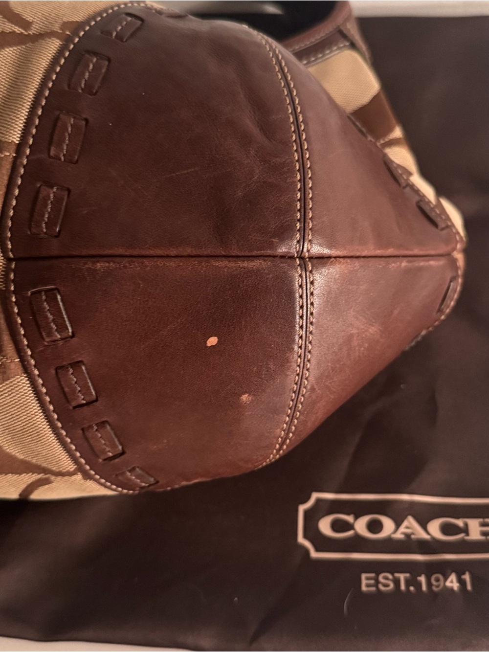 Vintage Coach Signature Hobo Bag & Matching Wallet Set - Brown Tan - Y2K - Picture 6 of 10